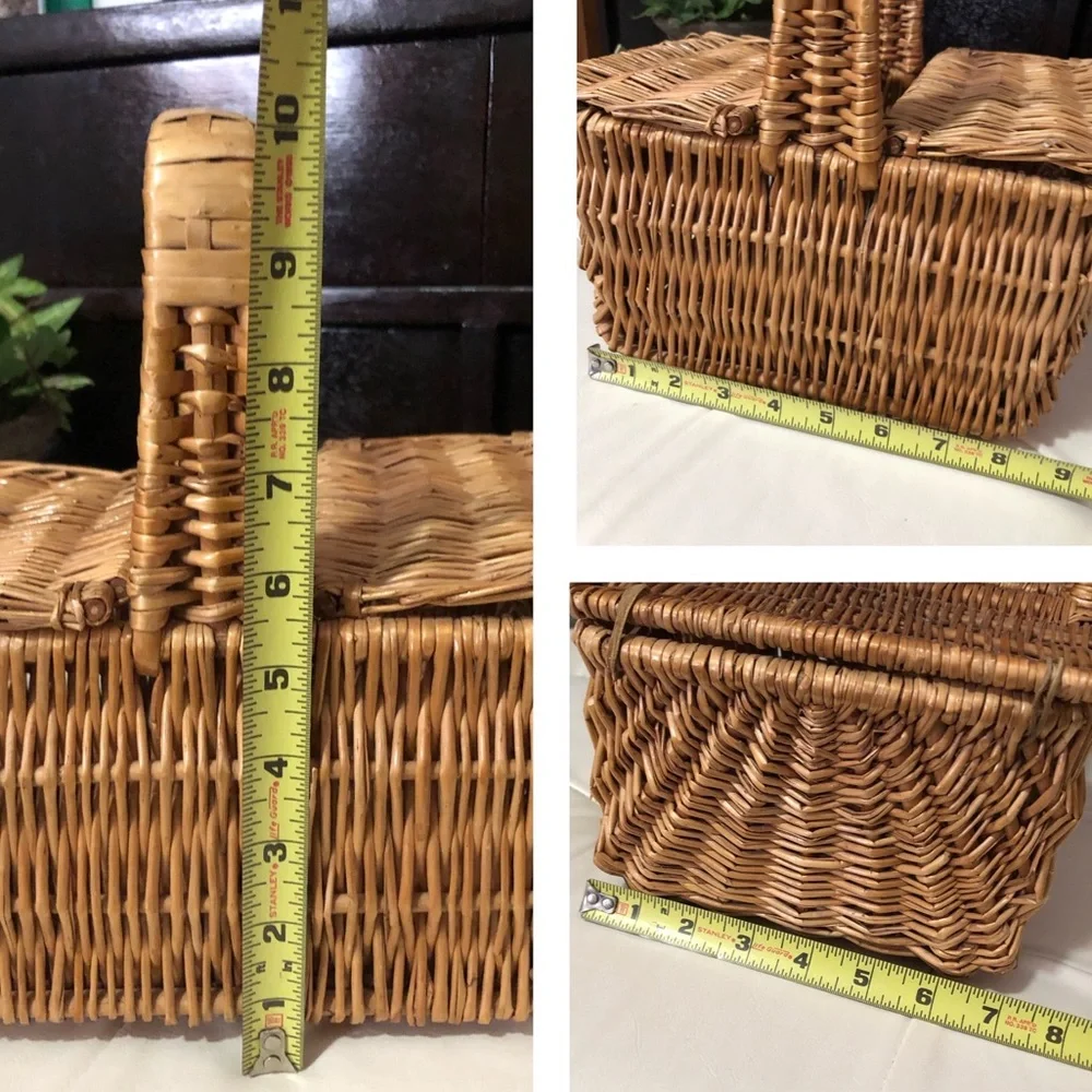 Vintage Wicker “Picnic Basket” Style Purse/Tote-9x7x5